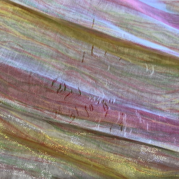 Satiny striped ruched shawl scarf - Picture 7 of 7